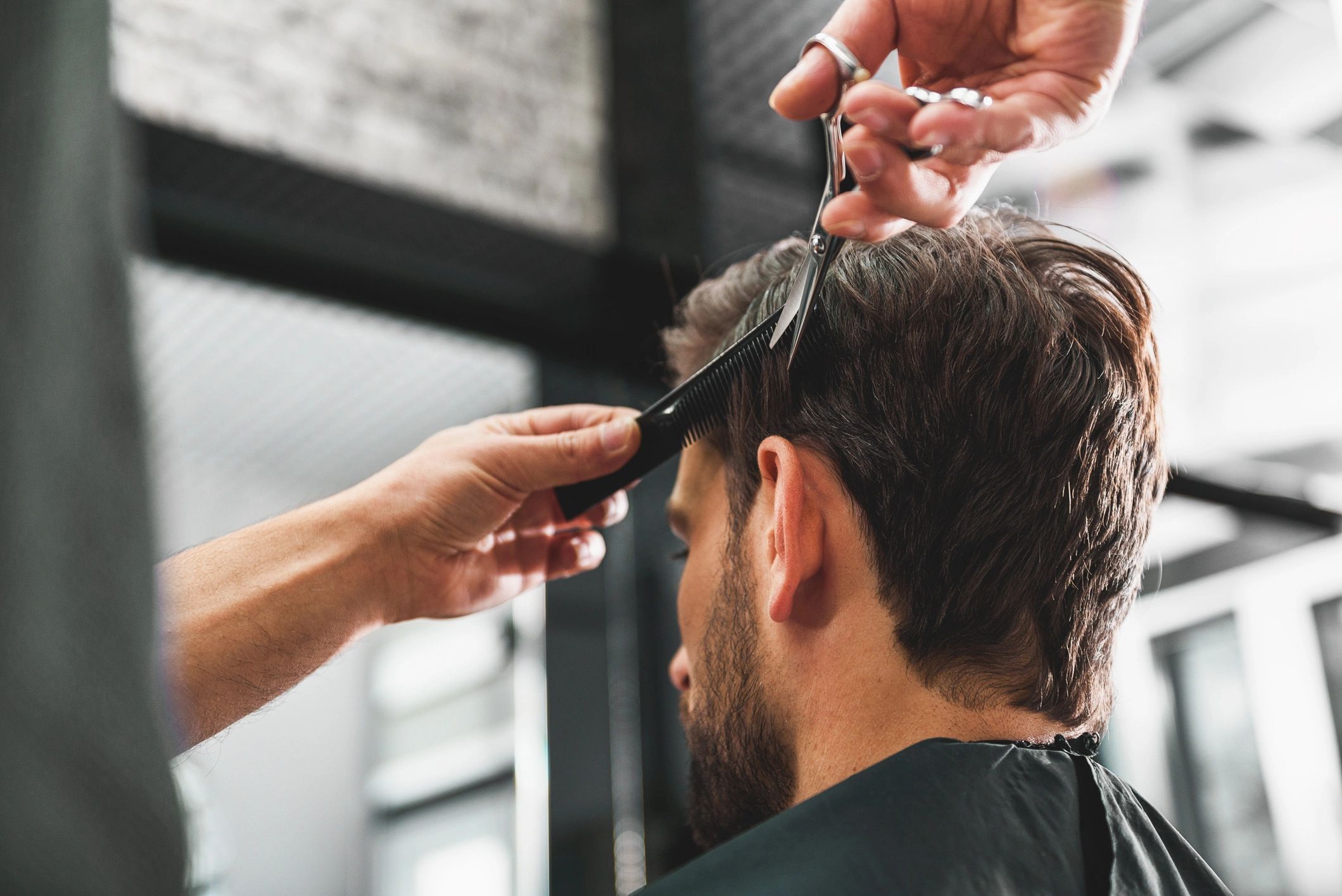 Hair styling at the salon